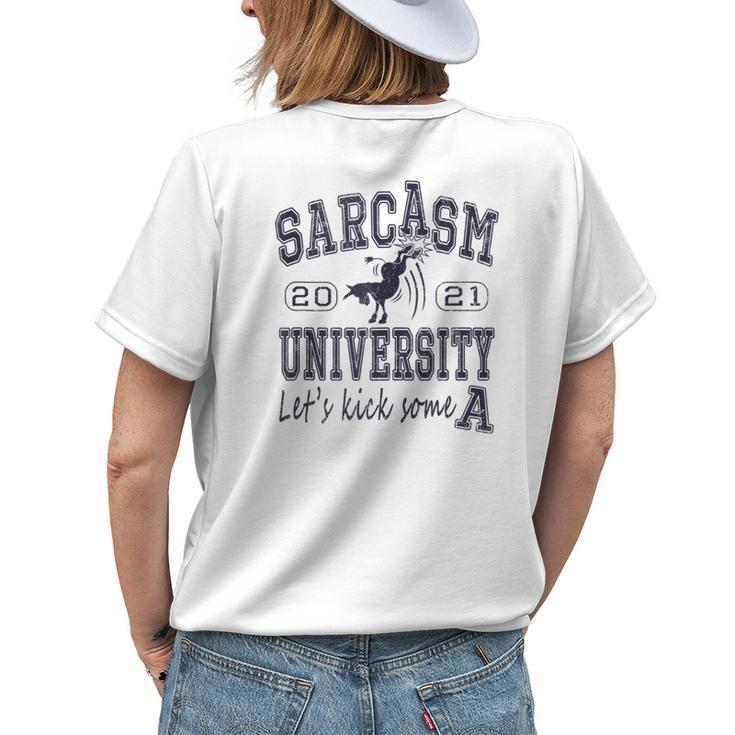 Sarcasm University Donkey 2021 Graduation Funny College Womens Back Print T-shirt Gifts for Her