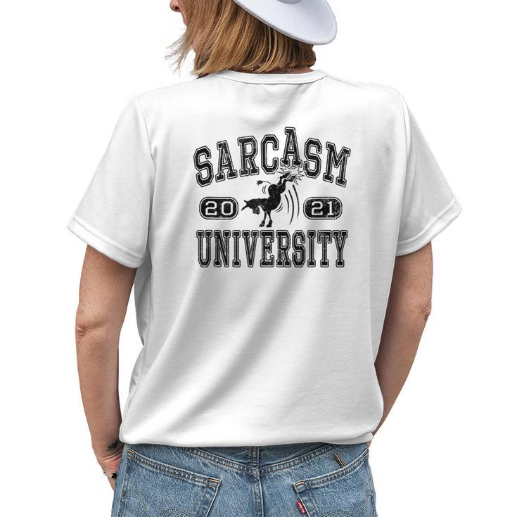 Sarcasm University Donkey 2021 Sarcastic Humor Funny Sarcasm Womens Back Print T-shirt Gifts for Her