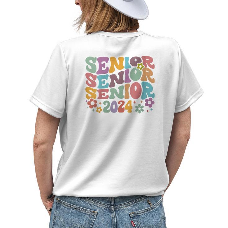 Senior 2024 Senior Retro Class Of 2024 Senior Graduation Women's T-shirt Back Print Gifts for Her