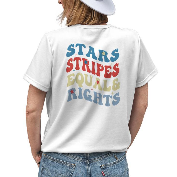 Stars Stripes And Equal Rights 4Th Of July Womens RightsEqual Rights Funny Gifts Womens Back Print T-shirt Gifts for Her