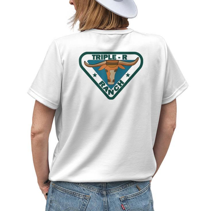 Triple R Ranch | Western Cowboy Cowgirl Womens Back Print T-shirt Gifts for Her