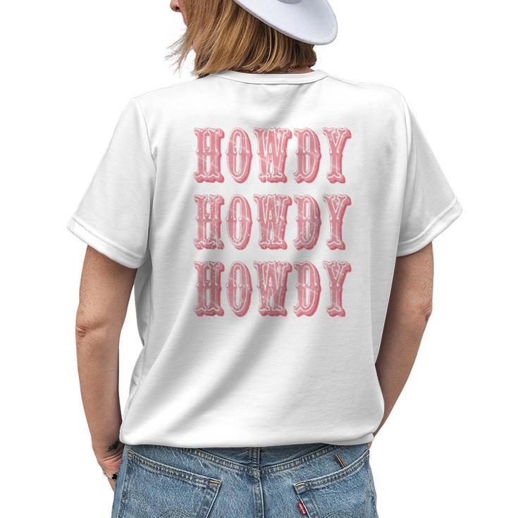Vintage Plaid Howdy Rodeo Western Country Southern Cowgirl Womens Back Print T-shirt Gifts for Her