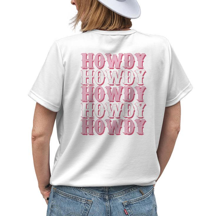Vintage White Howdy Rodeo Western Country Southern Cowgirl Womens Back Print T-shirt Gifts for Her