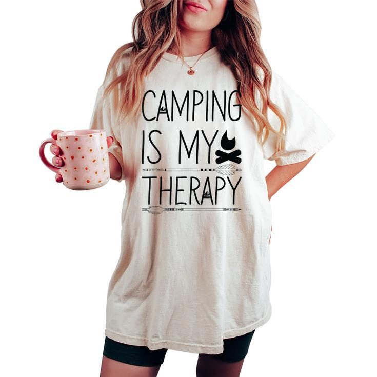 Outdoor Camper Therapy Glamping Glamper Camping Girl Women's Oversized Comfort T-shirt