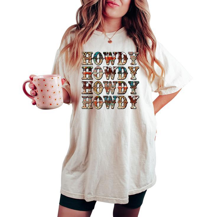 Vintage Howdy Rodeo Western Country Southern Cowgirl Cowboy Women's Oversized Comfort T-shirt