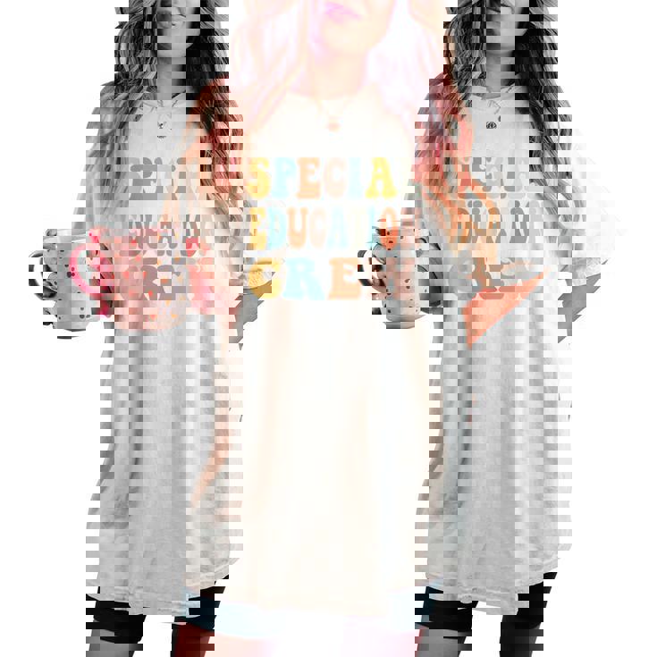 Special Education Crew Groovy Sped Squad Team Teachers Women's Oversized Comfort T-shirt Special Education Crew Groovy Sped Squad Team Teachers Women's Oversized Comfort T-shirt