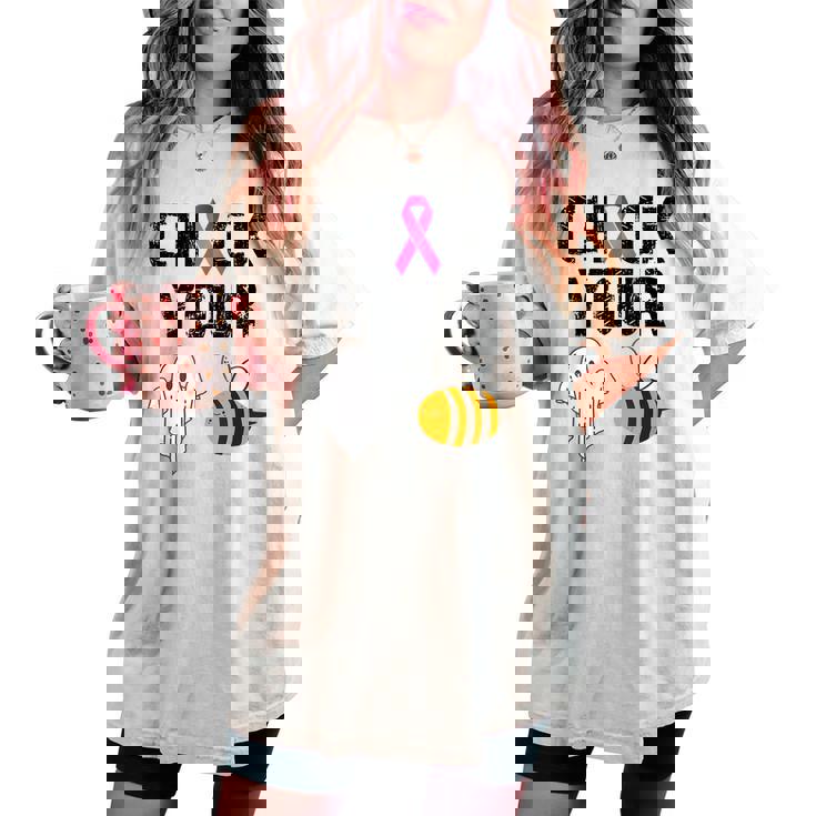 Check Your Boo Bees Breast Cancer Halloween Women's Oversized Comfort T-shirt