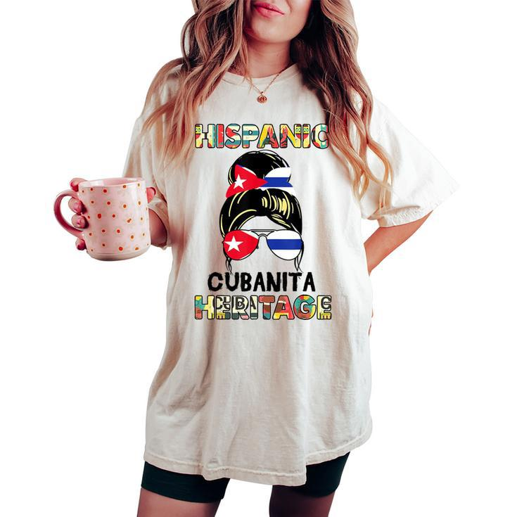 Cubanita Cuba Hispanic Heritage Month Cuban Flag Women's Oversized Comfort T-shirt