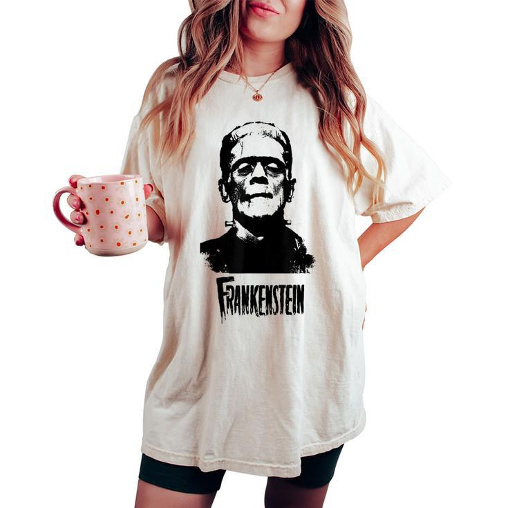 Frankenstein Monster Classic Horror Flick Black Frankenstein Women's Oversized Comfort T-shirt