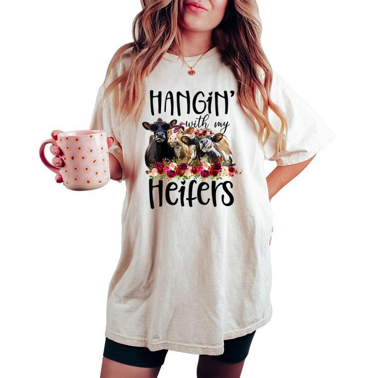 Floral Heifer Hanging With My Heifer Cow Castle Farmer Women's Oversized Comfort T-shirt