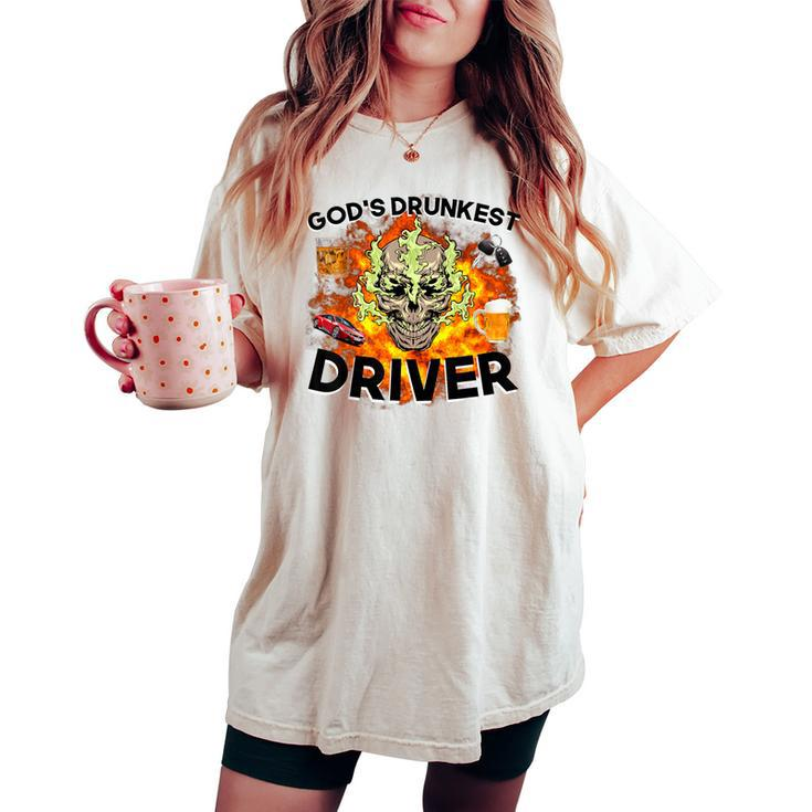 God's Drunkest Driver- Driver Vintage Meme Women's Oversized Comfort T-shirt