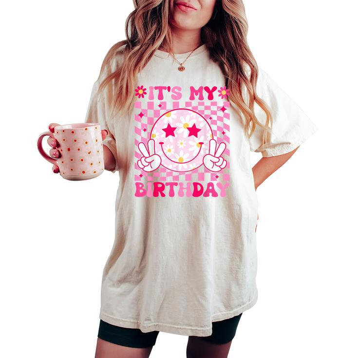 Groovy It's My Birthday Ns Girls Kid Bday Flower Women's Oversized Comfort T-shirt