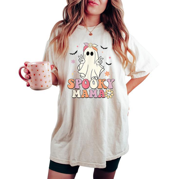 Groovy Spooky Mama Birthday Family Matching Halloween Women's Oversized Comfort T-shirt