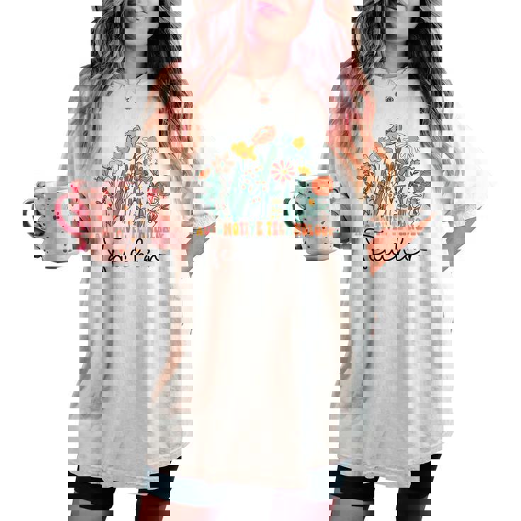 Groovy Wildflower Automotive Technology Teacher Women's Oversized Comfort T-shirt