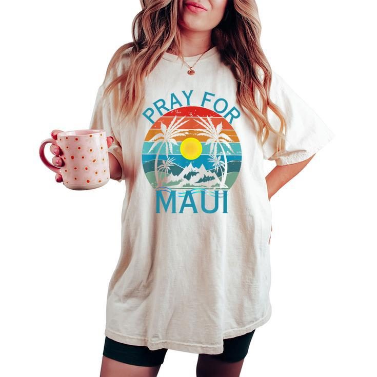 Pray For Maui Hawaii Wildflower Support Women's Oversized Comfort T-shirt