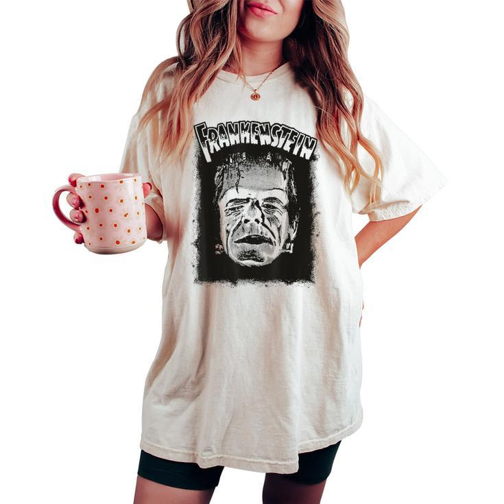 Vintage Horror Movie Monster Halloween Frankenstein Monster Halloween Women's Oversized Comfort T-shirt
