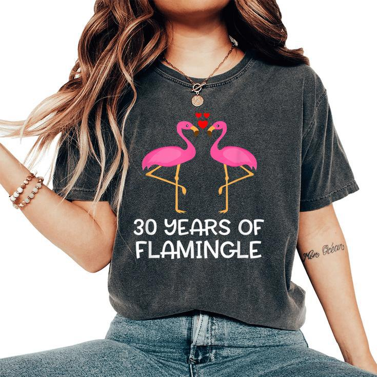 30 Years Of Flamingle Flamingo Couple Matching Anniversary Women's Oversized Comfort T-shirt