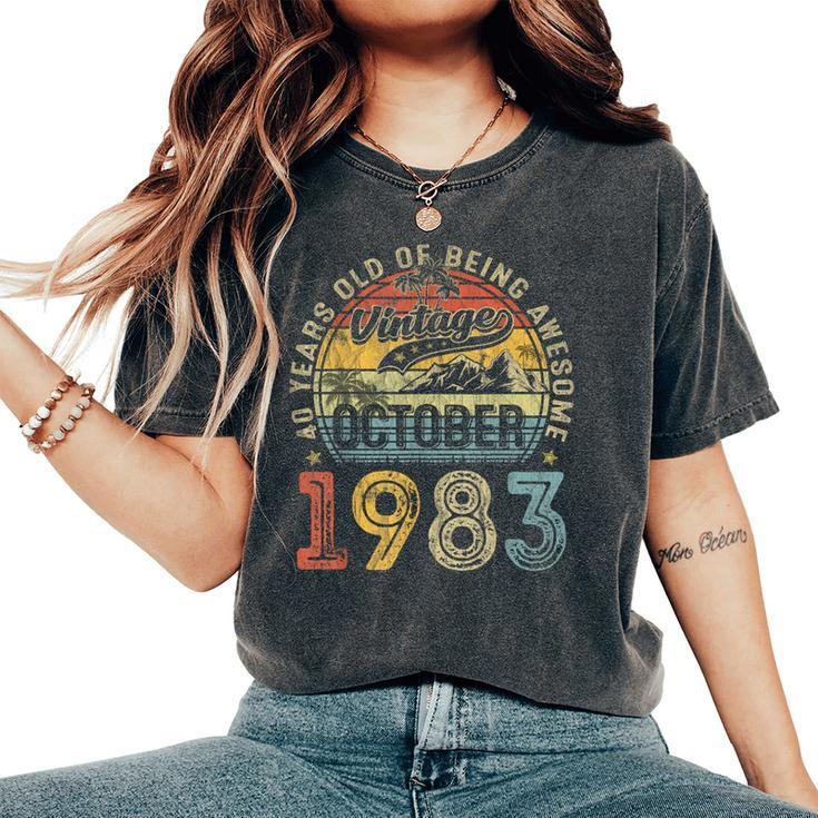 40 Years Old Vintage October 1983 40Th Birthday Women's Oversized Comfort T-Shirt