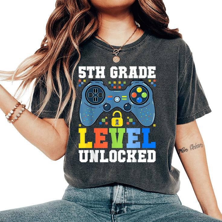 5Th Grade Level Unlocked Gamer First Day Of School Boys Women's Oversized Comfort T-Shirt