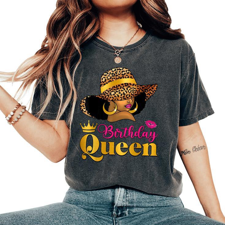 African American Afro Black Women It's My Birthday Queen Women's Oversized Comfort T-Shirt