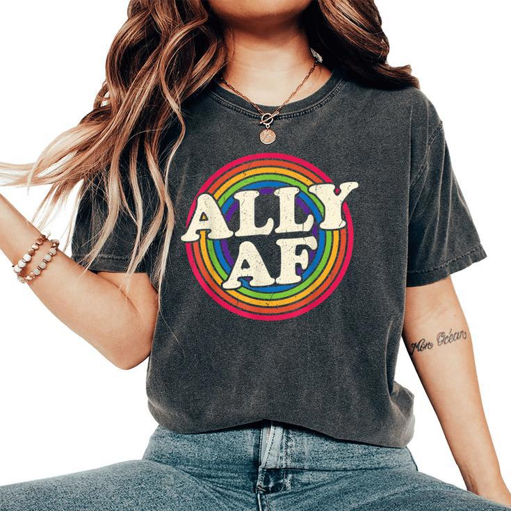 Ally Af Gay Pride Month Lgbt Rainbow Women's Oversized Comfort T-Shirt