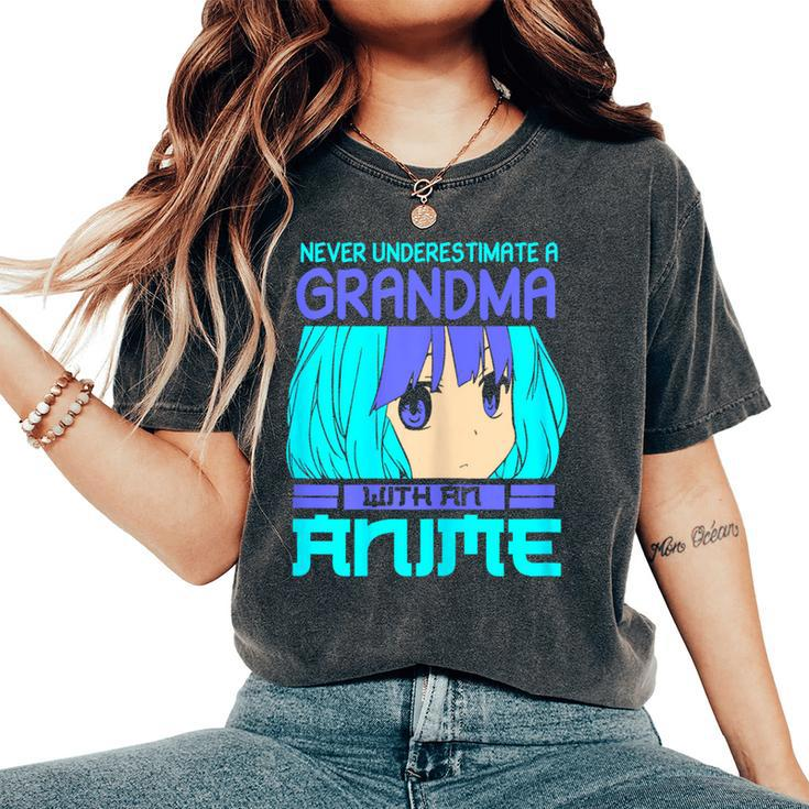 Anime Granny Never Underestimate A Grandma With An Anime Women's Oversized Comfort T-Shirt