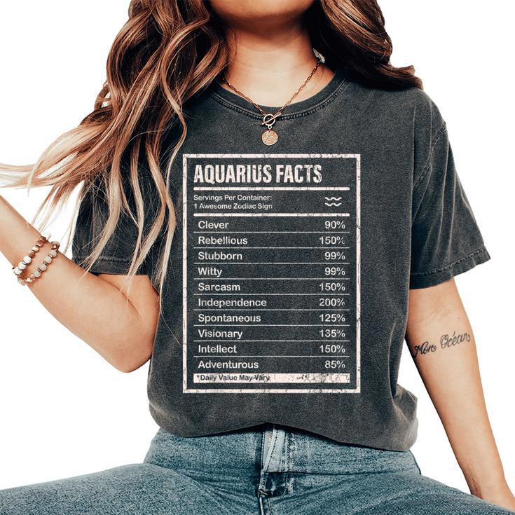 Aquarius Facts Apparel For Men And Women Funny Zodiac Gift  Gift For Women Women's Oversized Graphic Print Comfort T-shirt