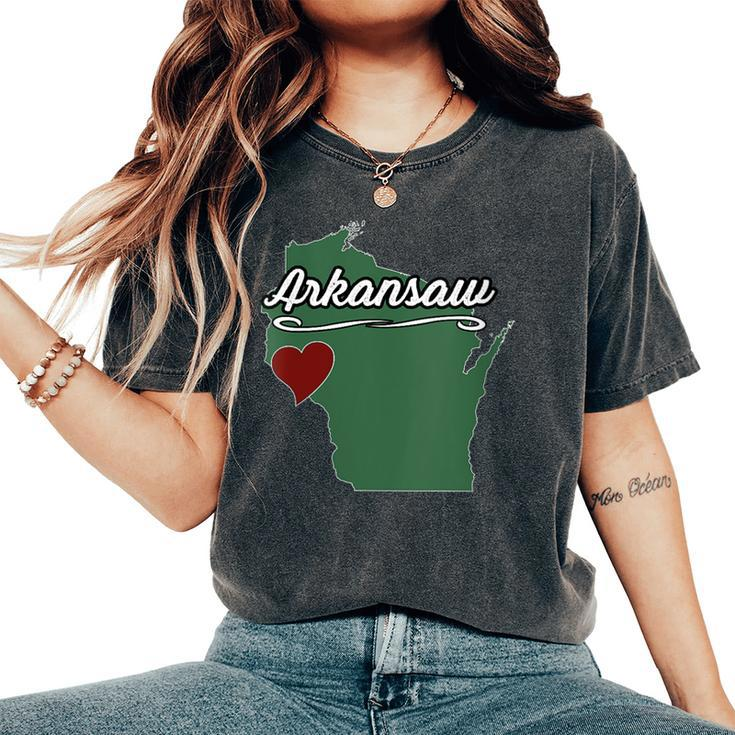 Arkansaw Wisconsin Wi Usa City State Souvenir Women's Oversized Comfort T-Shirt