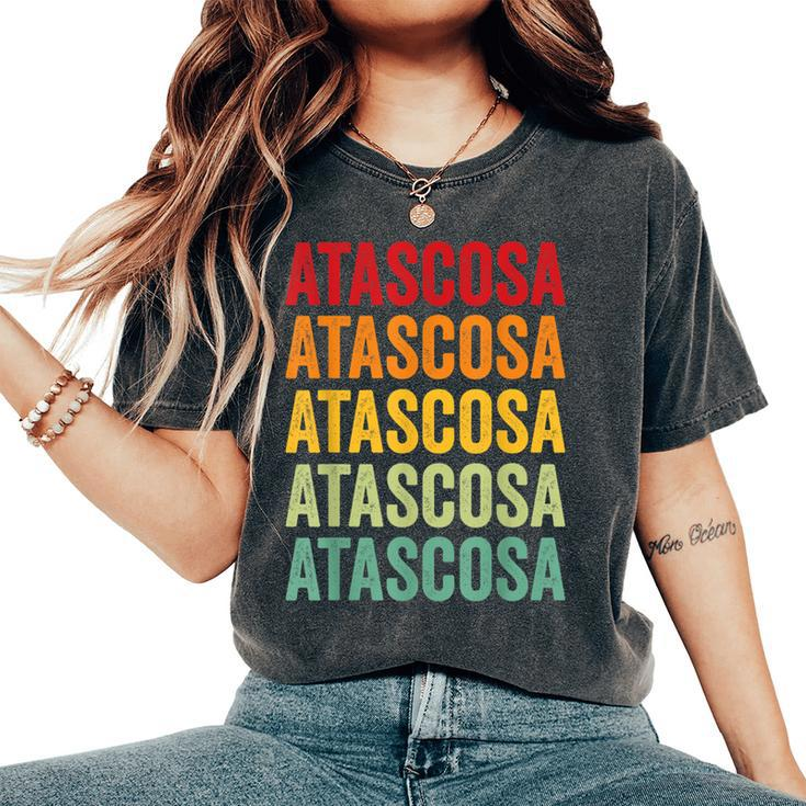 Atascosa County Texas Rainbow Text Women's Oversized Comfort T-Shirt