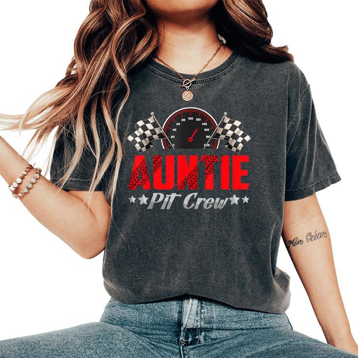 Auntie Pit Crew Birthday Racing Car Family Matching Race Car Women's Oversized Comfort T-Shirt