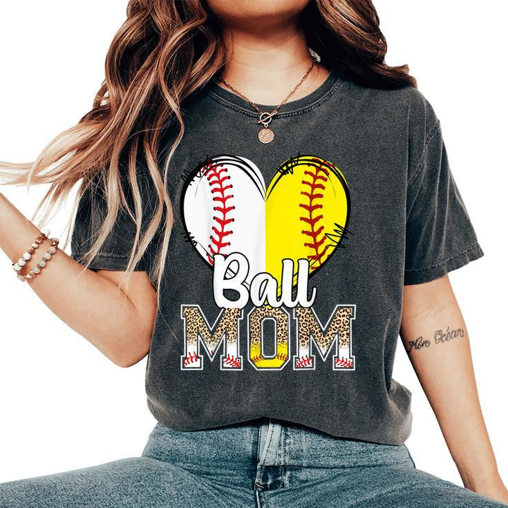 Awesome Leopard Ball Mom Baseball Lover Women Women's Oversized Comfort T-shirt