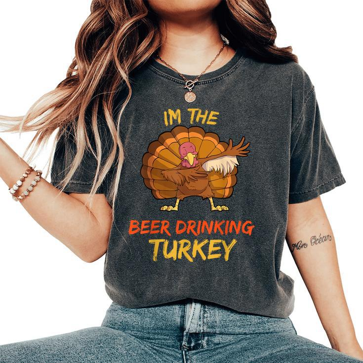 Beer Turkey Matching Family Group Thanksgiving Party Pj Women's Oversized Comfort T-Shirt