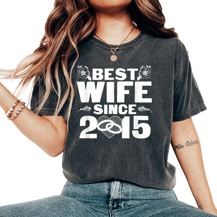 Best Wife Since 2015 T Floral 3Rd Wedding Anniversary Women's Oversized Comfort T-shirt