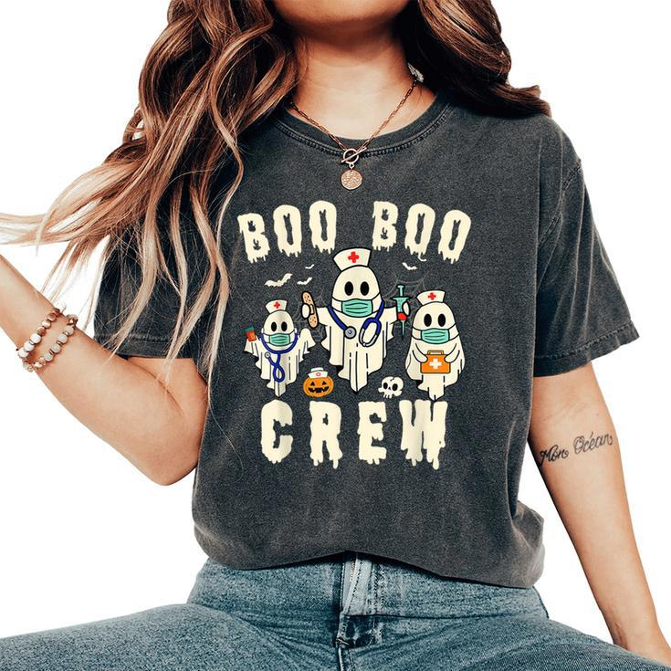 Boo Boo Crew Ghost Halloween Paramedic Nurse Rn Er Nicu Lpn Women's Oversized Comfort T-Shirt