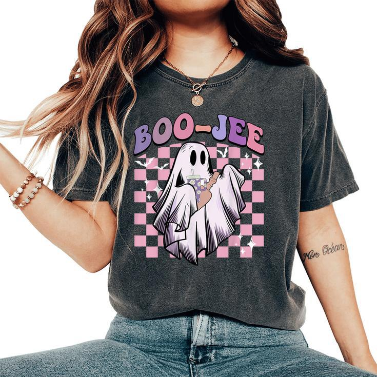 Boo Jee Ghost Groovy Happy Halloween Spooky Season Women's Oversized Comfort T-Shirt