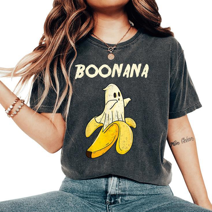 Boonana Cute Banana Ghost Halloween Banana Lover Women's Oversized Comfort T-Shirt