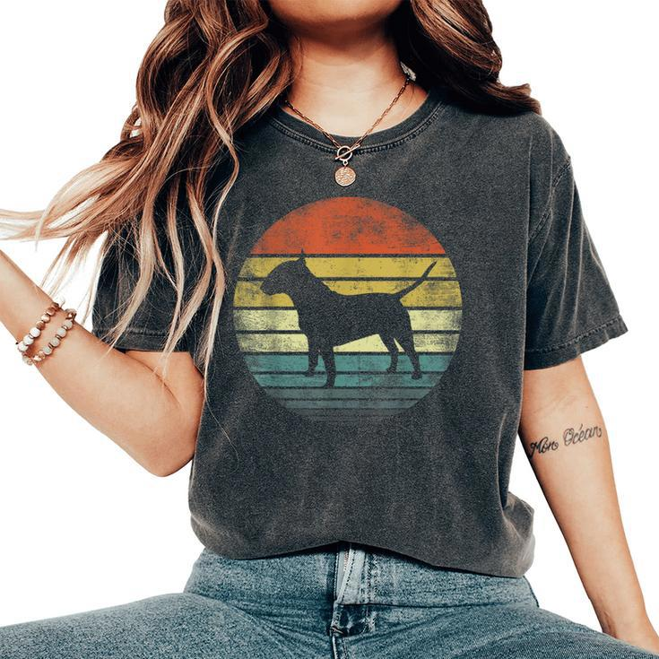 Bull Terrier Lover Owner Retro Sunset Dog Mom Dad Women's Oversized Comfort T-Shirt