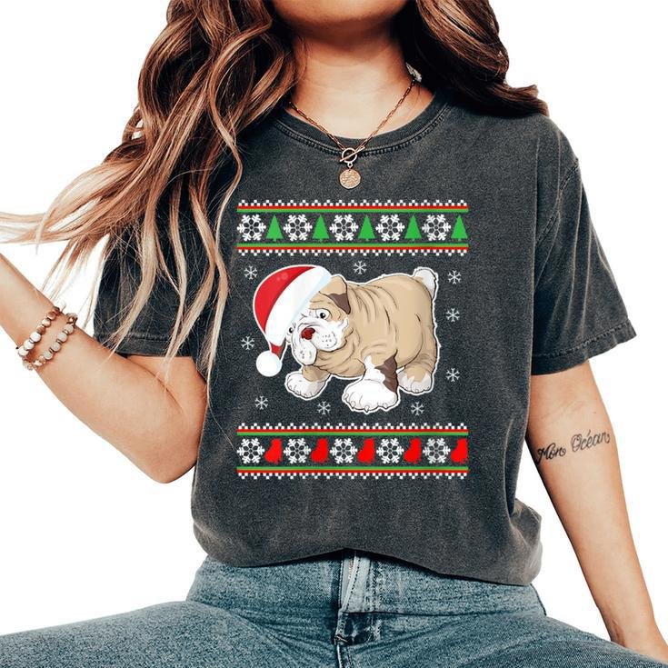 Bulldog Dog-Ugly Christmas-Sweater Xmas Women's Oversized Comfort T-Shirt