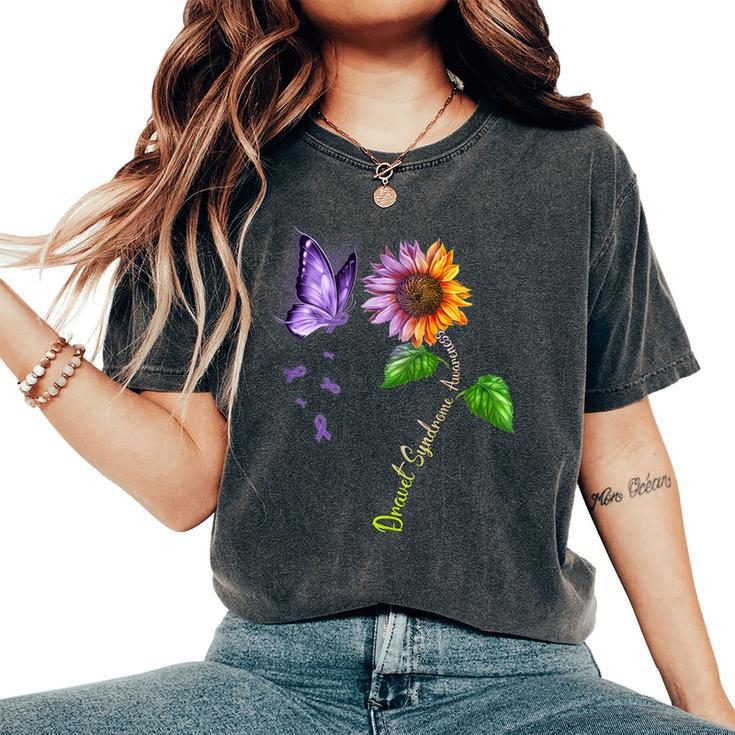Butterfly Sunflower Dravet Syndrome Awareness Women's Oversized Comfort T-shirt
