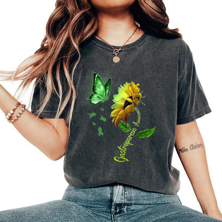 Butterfly Sunflower Gastroparesis Awareness Women's Oversized Comfort T-shirt