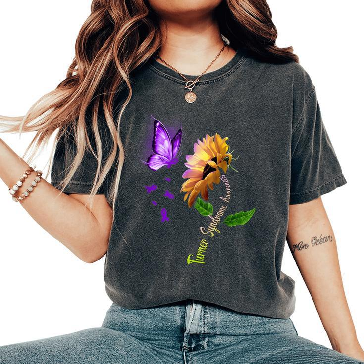 Butterfly Sunflower Turner Syndrome Awareness Women's Oversized Comfort T-shirt