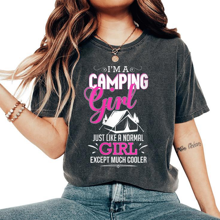 Im A Camping Girl Cool Pink Tent Camper Women's Oversized Comfort T-shirt
