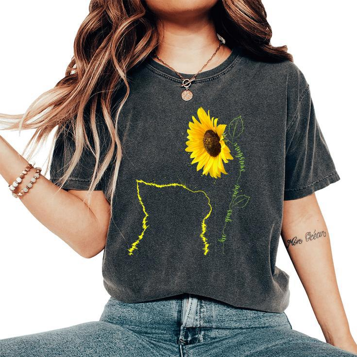 Cat Sunflower Be Your Own Sunshine For Cat Mom Dad Women's Oversized Comfort T-shirt