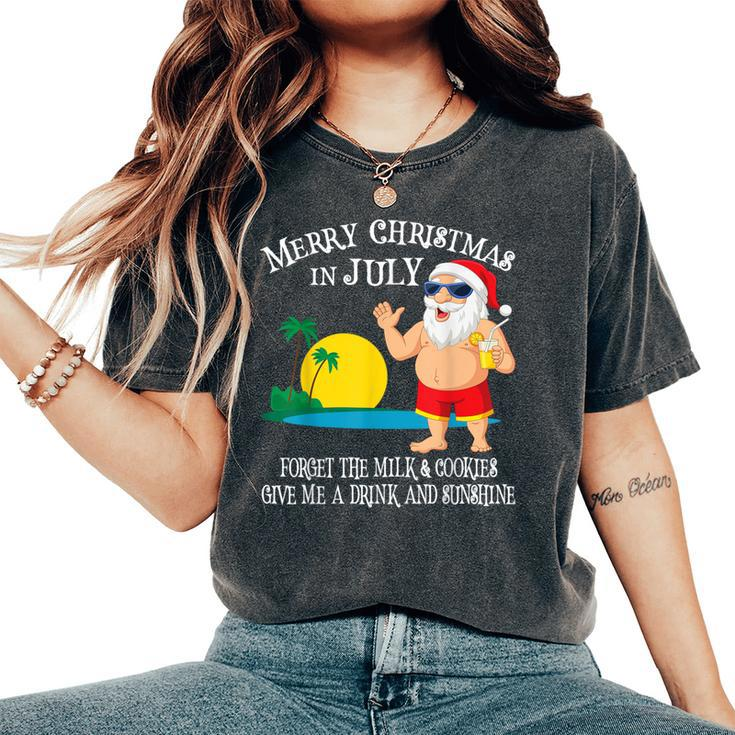 Christmas In July Pool Party Santa Vacation Women's Oversized Comfort T-Shirt