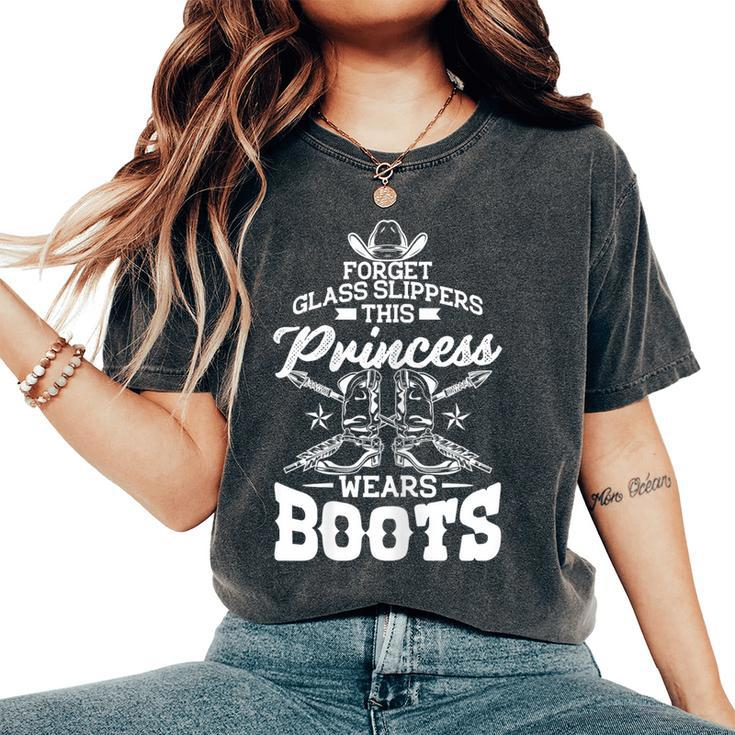 Cowgirl Boots Hat Graphic Women Girls Cowgirl Western Women's Oversized Comfort T-shirt