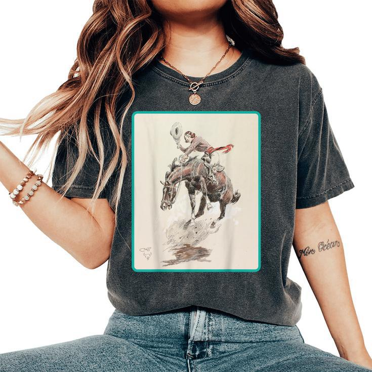 Cowgirl Cowboy Rodeo Horse Western Country Vintage America Women's Oversized Comfort T-shirt