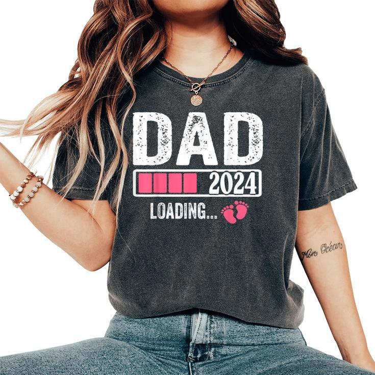 Dad 2024 Loading It's A Girl Baby Pregnancy Announcement Women's Oversized Comfort T-Shirt