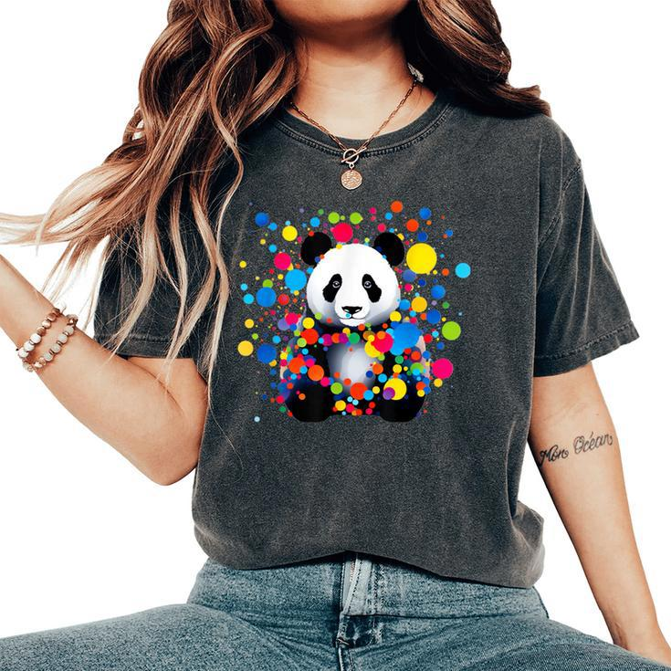 Dot Day Panda Bear September Creativity Dot Day Animal Women's Oversized Comfort T-Shirt
