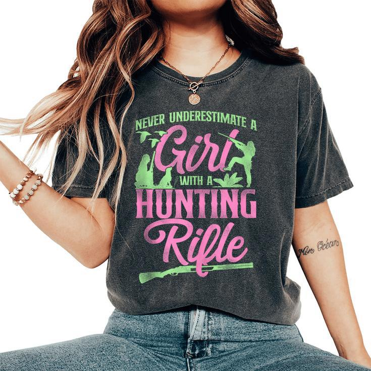 Duck Hunting Hunter Girl Female Vintage Never Underestimate Women's Oversized Comfort T-Shirt