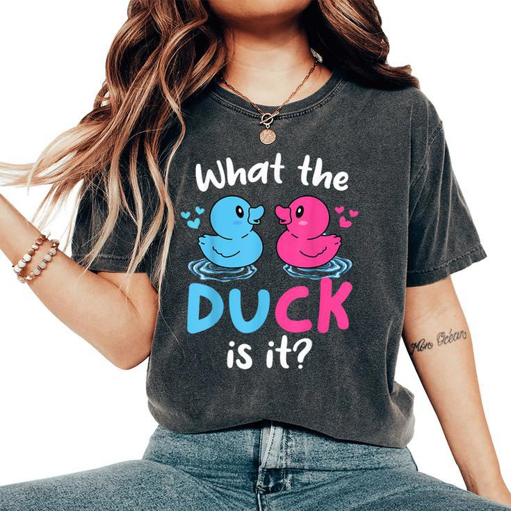 What The Ducks Is It Baby Gender Reveal Party Baby Shower Women's Oversized Comfort T-Shirt